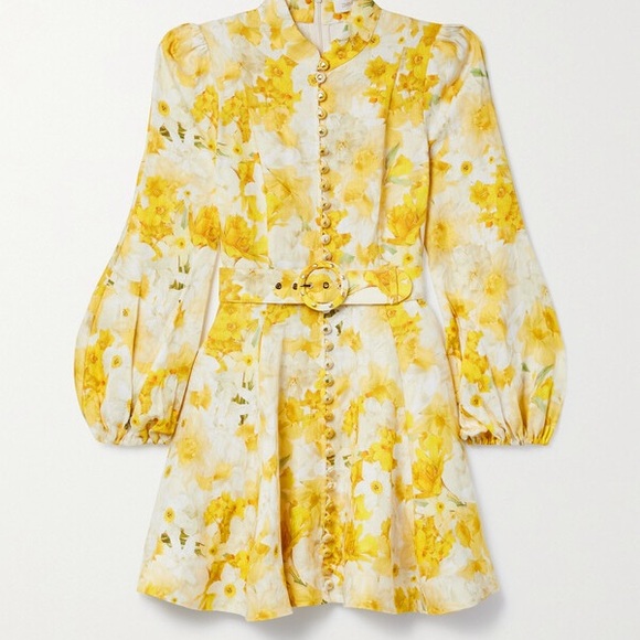 ZIMMERMANN WONDERLAND FLORAL BELTED MINI DRESS - SIZE 4 - NWOT - Picture 2 of 10